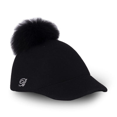 Black Pom Pom Hat