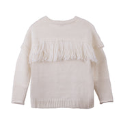 Beige Fringes Jumper