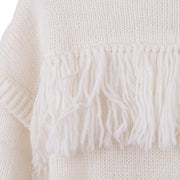 Beige Fringes Jumper