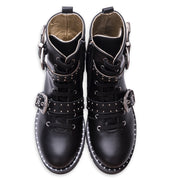 Black Buckles Ankle Boot