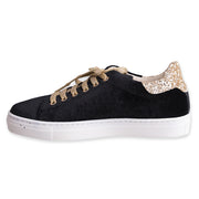 Black Embroidered Velvet Trainers