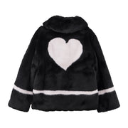 Black Heart Faux Fur Jacket