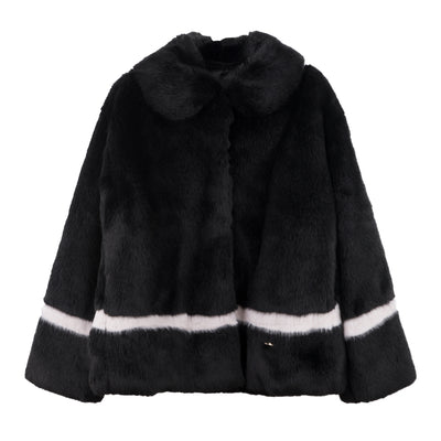 Black Heart Faux Fur Jacket