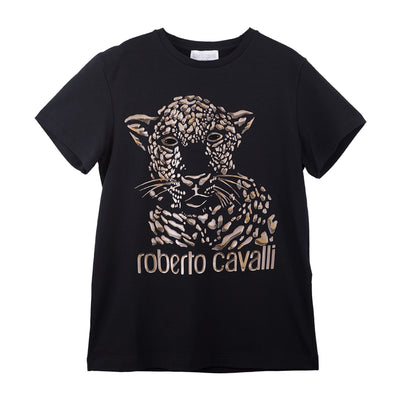 Black Leopard Printed T-Shirt