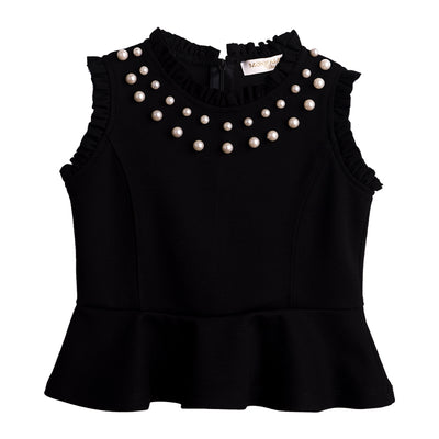 Black Pearl Embellished Top