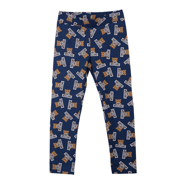 Blue Bear Pattern Leggings