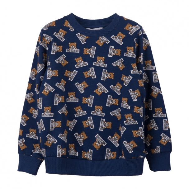 Blue Bear Pattern Sweatshirt