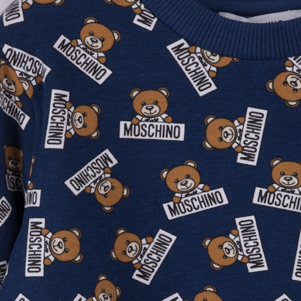 Blue Bear Pattern Sweatshirt