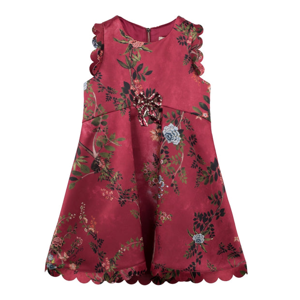 Bordeaux Flowered Dress