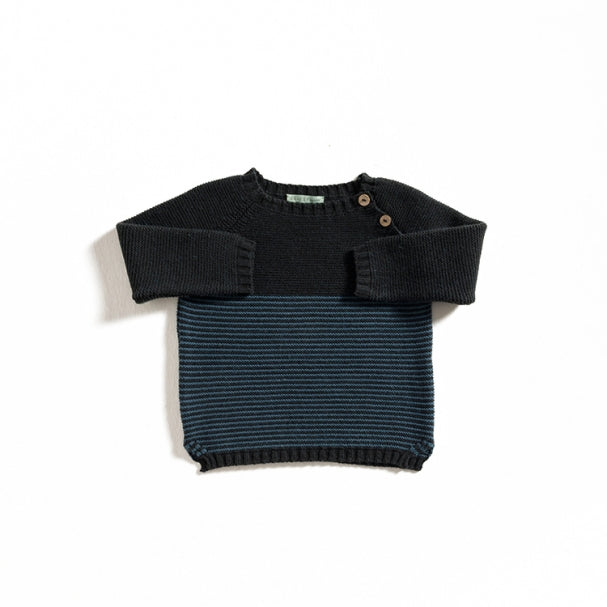 Charcoal Grey&Indigo Stripes Sweater