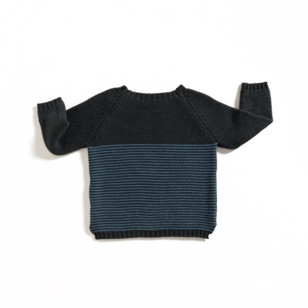 Charcoal Grey&Indigo Stripes Sweater