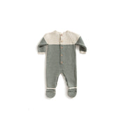 Ecru & Green Stripes Babygrow