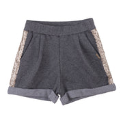 Golden Sequinned Grey Shorts