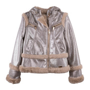 Grey Faux Fur Hodded Jacket