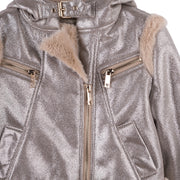 Grey Faux Fur Hodded Jacket