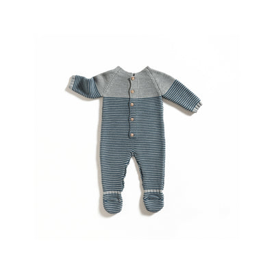 Grey & Indigo Stripes Babygrow