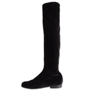 High Black Velvet Boots