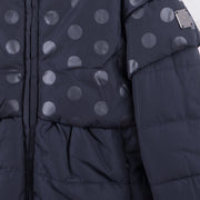 Navy Blue Polka Dot Padded Coat