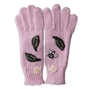 Pink Embroidered Gloves