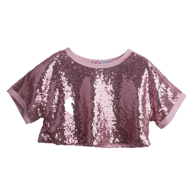 Pink Paillettes Crop Top