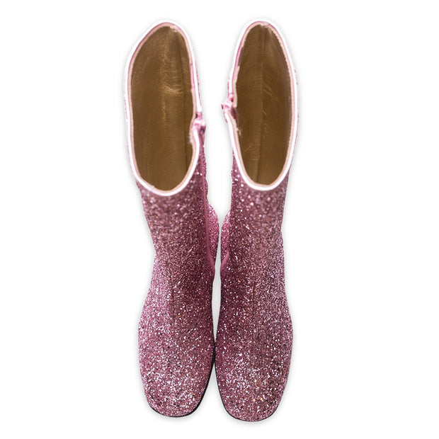 Pink Sequin Embelished Boots