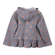 Polka Dot Grey Hooded Jacket