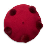 Red Pompom Bonnet