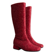 Red Sequin Embelished Boots