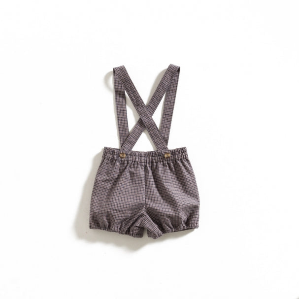 Violet Pied-de-Poule Shorts