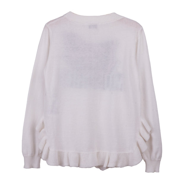 White Frilled Jumper