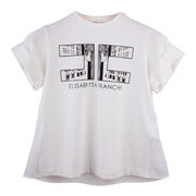 White Two Fabrics T-Shirt