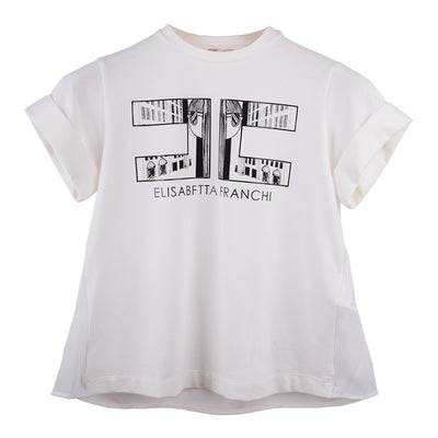 White Two Fabrics T-Shirt