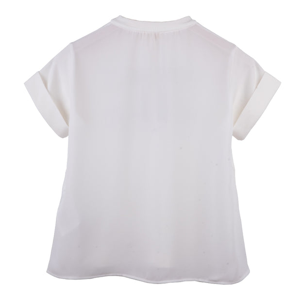 White Two Fabrics T-Shirt